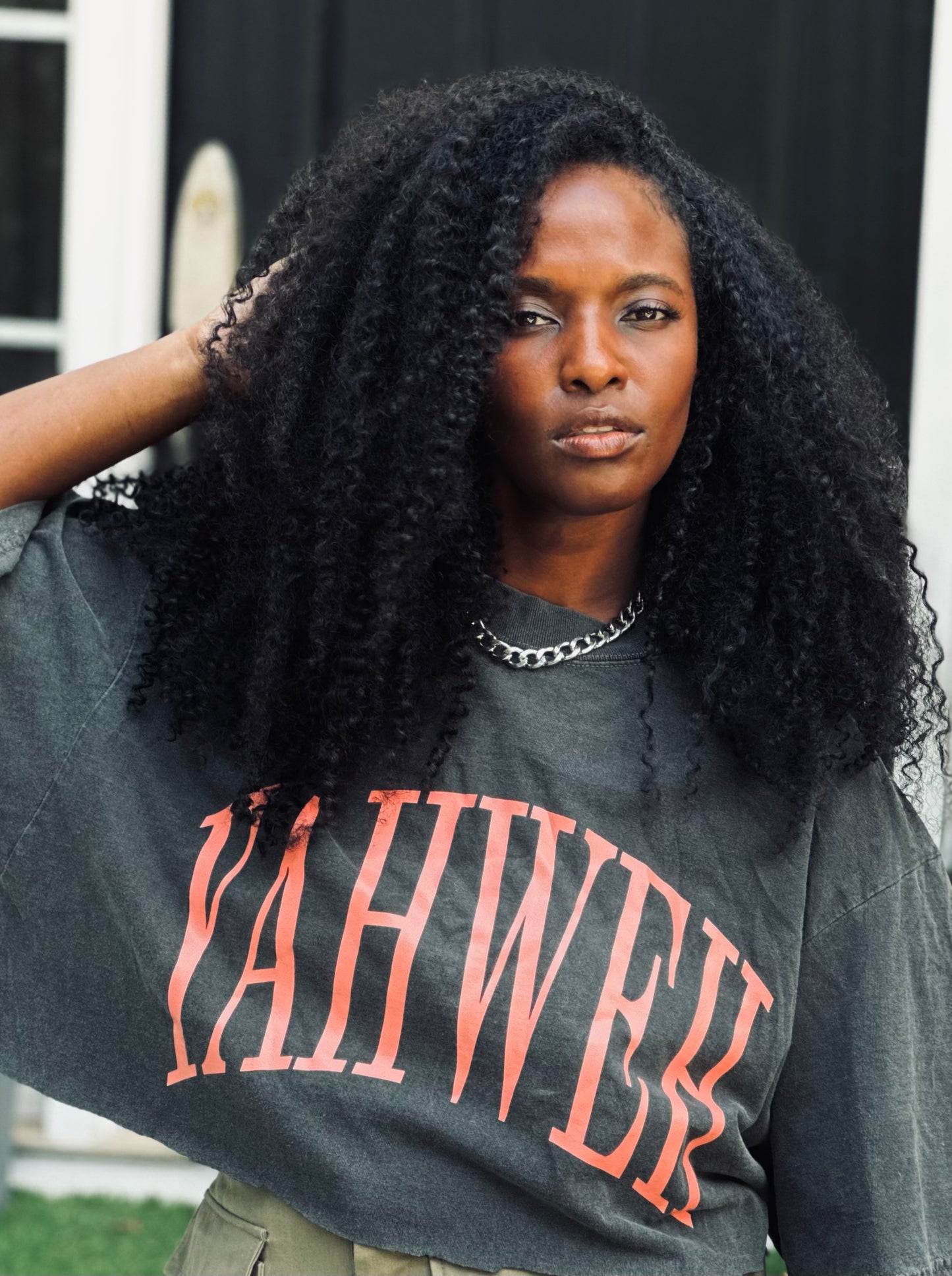 Yahweh oversized black tee (non crop)