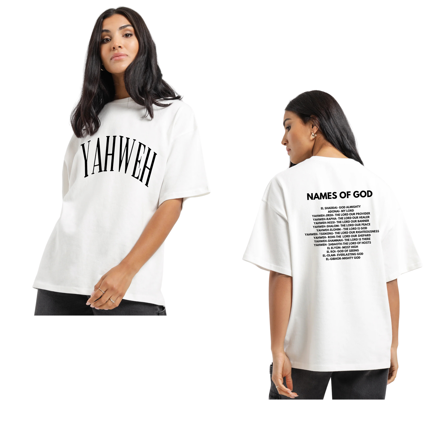 WHITE YAHWEH OVERSIZED TEE- WHITE