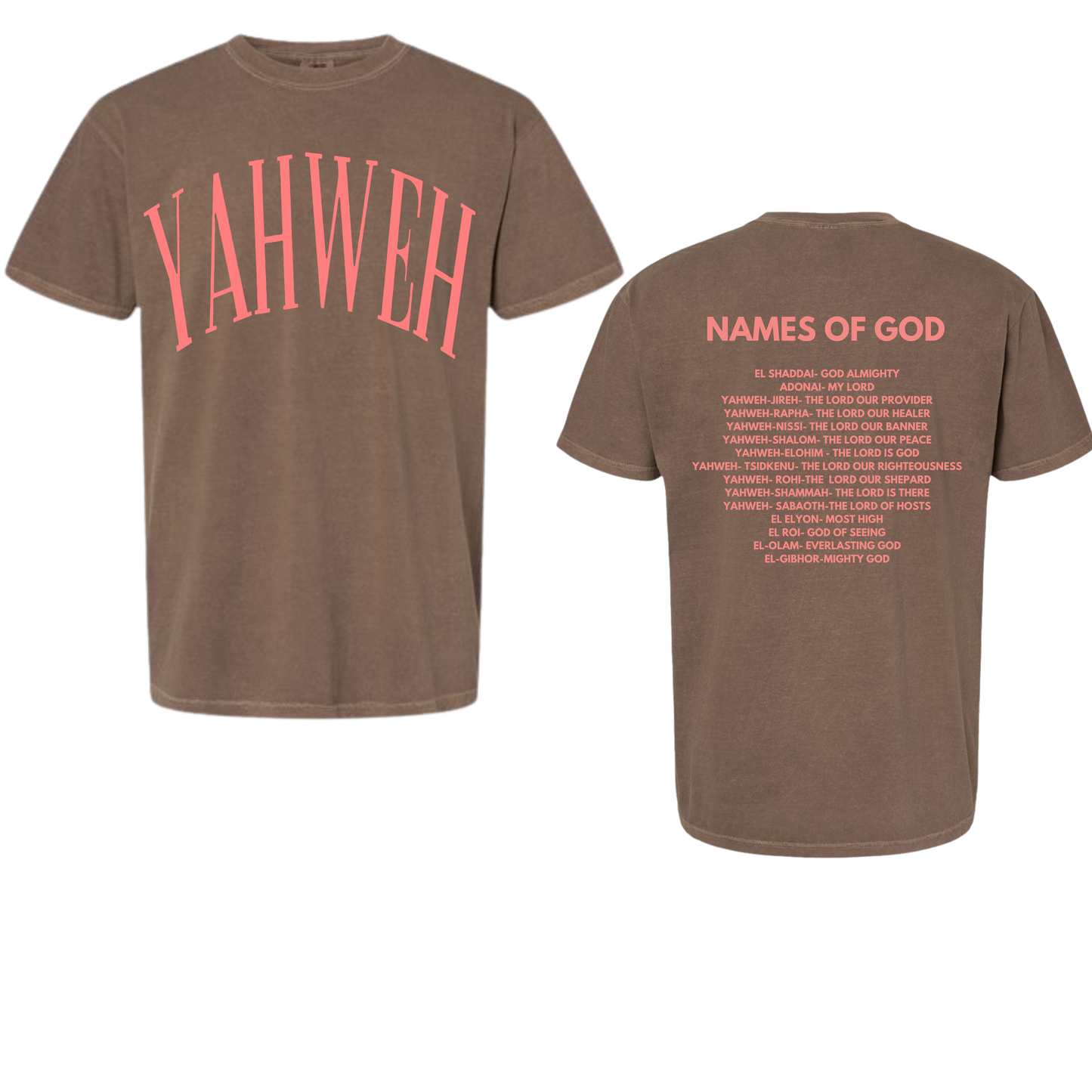 YAHWEH ESPRESSO BROWN & PINK (REGULAR FIT TEE)