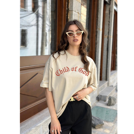 CHILD OF GOD- CREAM OVERSIZED TEE