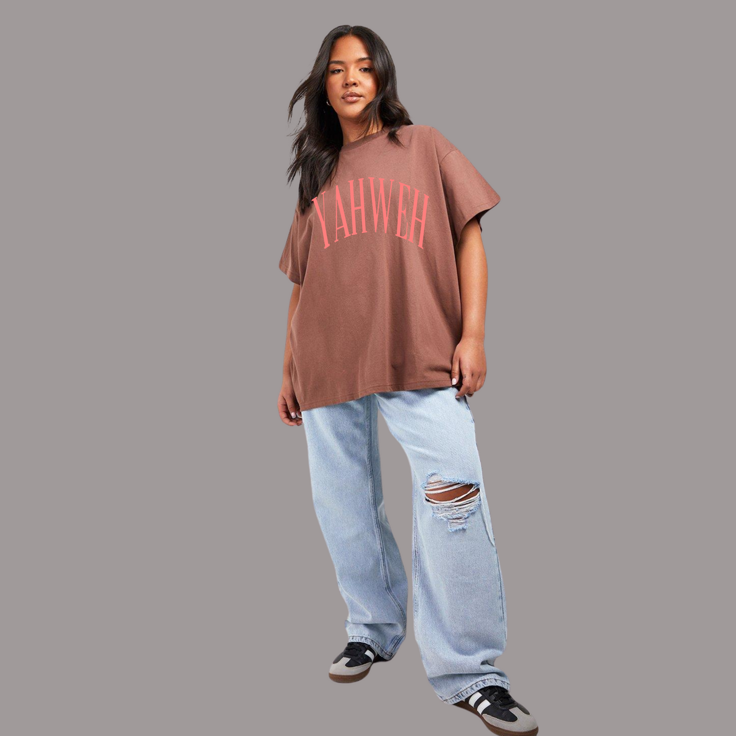 YAHWEH BROWN OVERSIZEDTEE